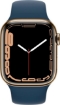 שעון חכם Apple Watch 45mm Series 7 GPS - צבע שעון: אלומיניום זהב | צבע רצועה: גומי כחול