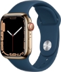 שעון חכם Apple Watch 45mm Series 7 GPS - צבע שעון: אלומיניום זהב | צבע רצועה: גומי כחול
