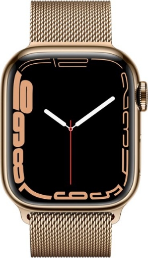שעון חכם Apple WatchGold Stainless Steel Case 41mm Serie 7 GPS - Gold Milanese Loop