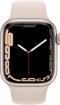 שעון חכם Apple Watch 41mm Series 7 GPS - צבע שעון: אלומיניום סטרייטלייט | צבע רצועה: גומי סטרייטלייט