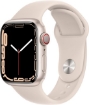שעון חכם Apple Watch 41mm Series 7 GPS - צבע שעון: אלומיניום סטרייטלייט | צבע רצועה: גומי סטרייטלייט