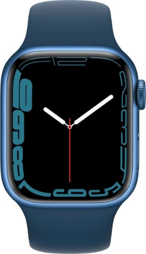 שעון חכם Apple Watch 41mm Series 7 GPS - צבע שעון: אלומיניום כחול | צבע רצועה: גומי כחול