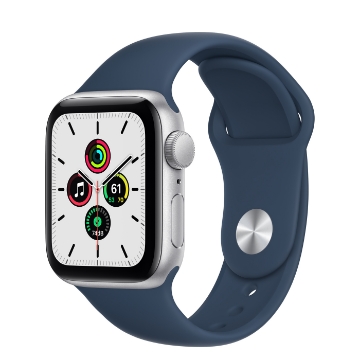 שעון חכם Apple Watch SE GPS 40mm  - צבע שעון: כסוף | צבע רצועה: כחול