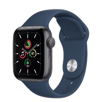 שעון חכם Apple Watch SE GPS 44mm  - צבע שעון: אלומיניום שחור | צבע רצועה: כחול