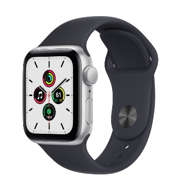שעון חכם Apple Watch SE GPS 40mm  - צבע שעון: אלומיניום כסוף | צבע רצועה: שחור