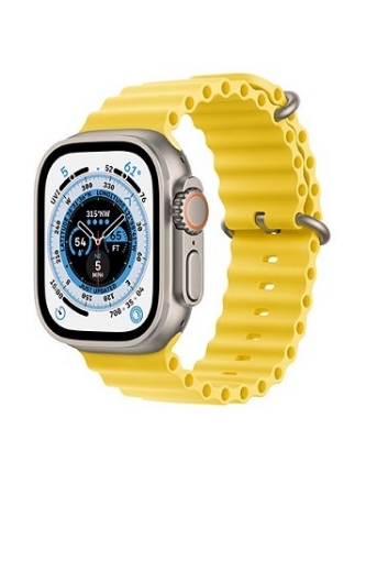 שעון חכם אפל Apple Watch Ultra + Cellular 49mm בצבע Titanium Case with Yellow Ocean Band