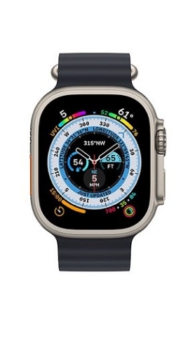 שעון חכם אפל Apple Watch Ultra + Cellular 49mm בצבע שחור Titanium Case with Midnight Ocean Band